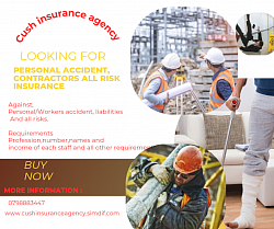 Personal accident, contractors all risks Insurance
